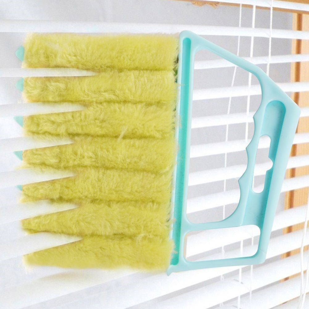 Cleaning brush for blinds with microfiber brush