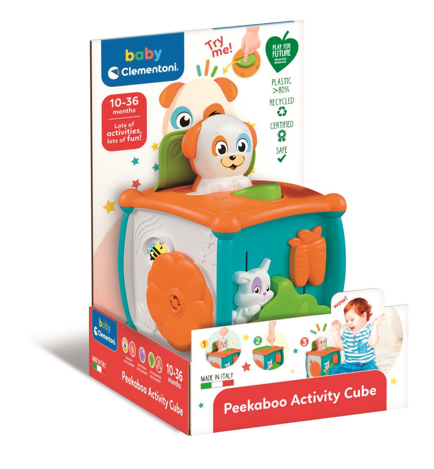 Clem. Peckaboo Activity Cube