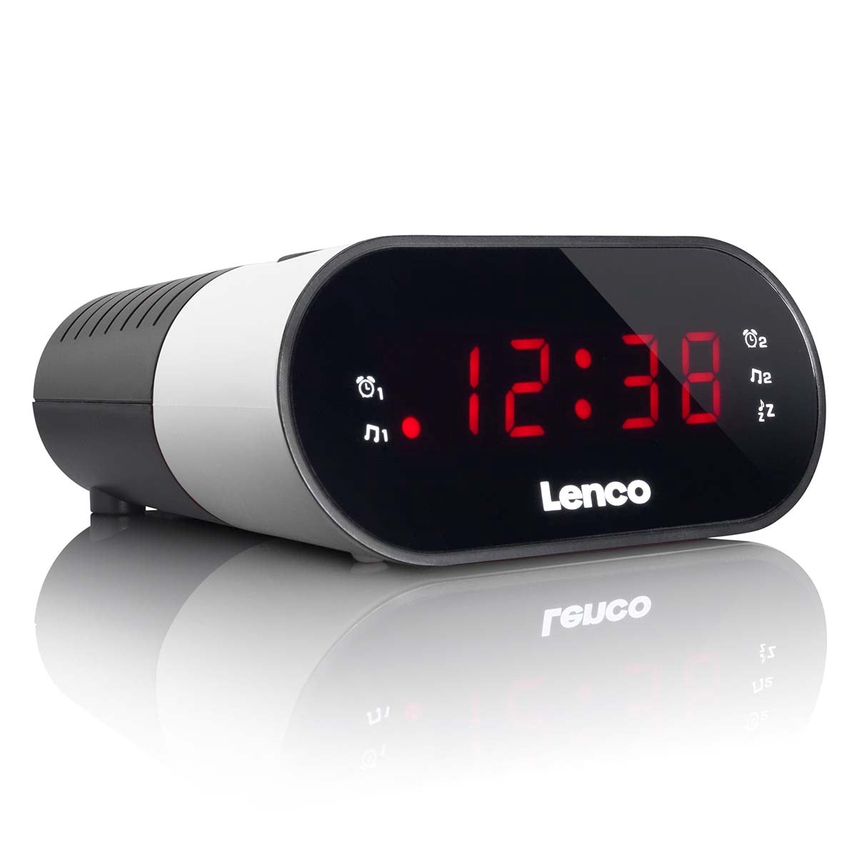 Clock Radio with Dual Alarm and Battery Backup, White