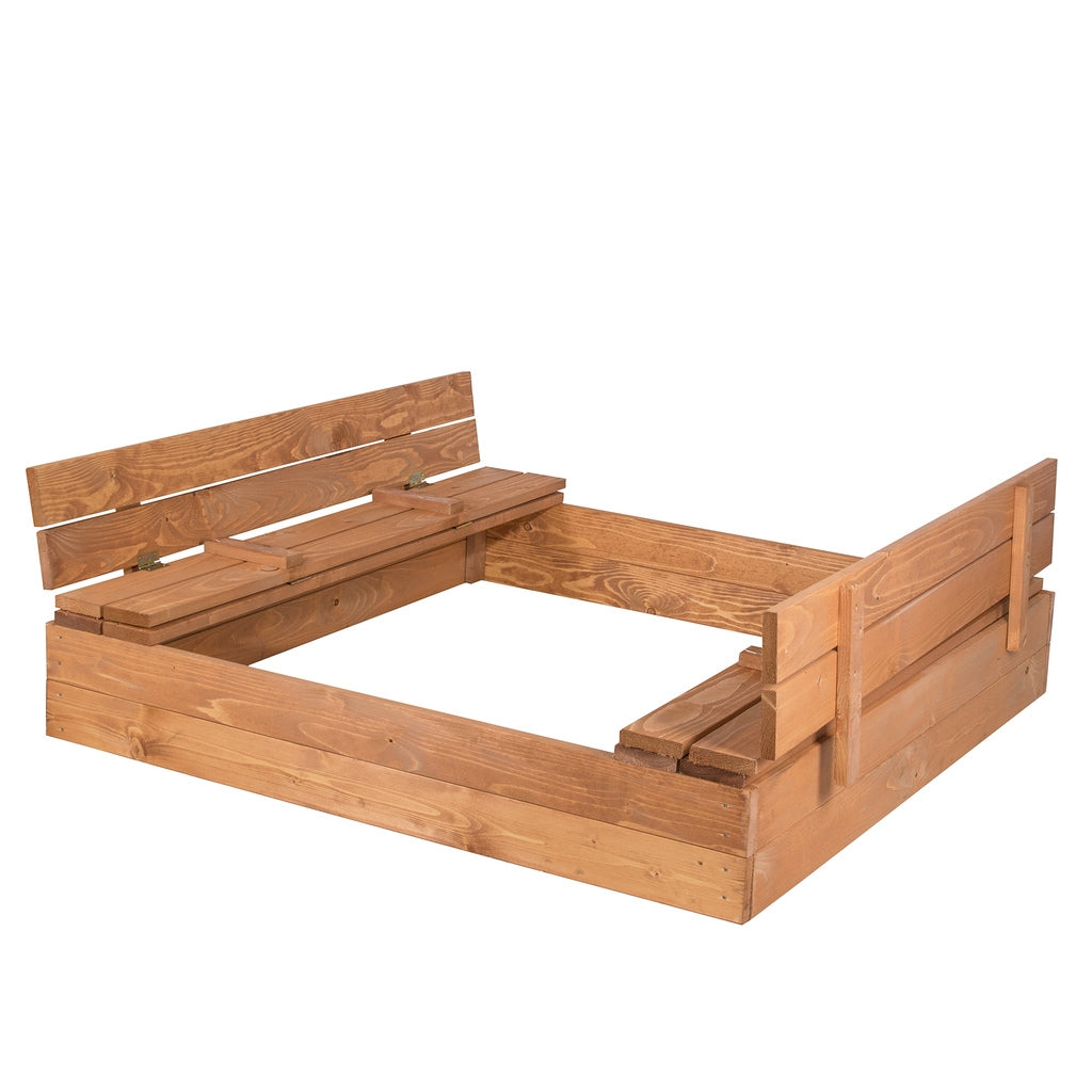 Closable impregnated wooden sandbox 150x150cm