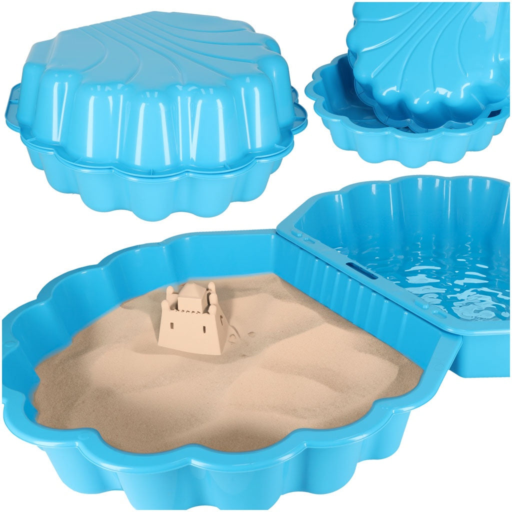 Closable sandpit Shell Twins double blue