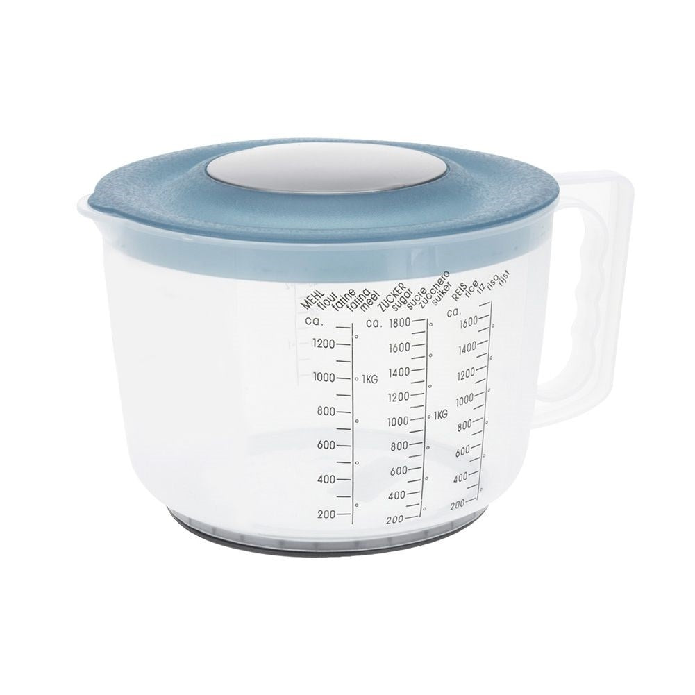 Closed Bowl for Easy Mixing with Lid and Measuring Scale