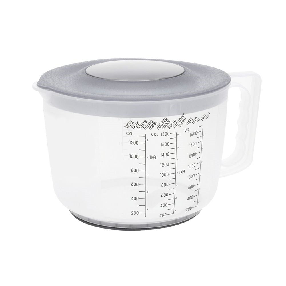 Closed Bowl for Easy Mixing with Lid and Measuring Scale