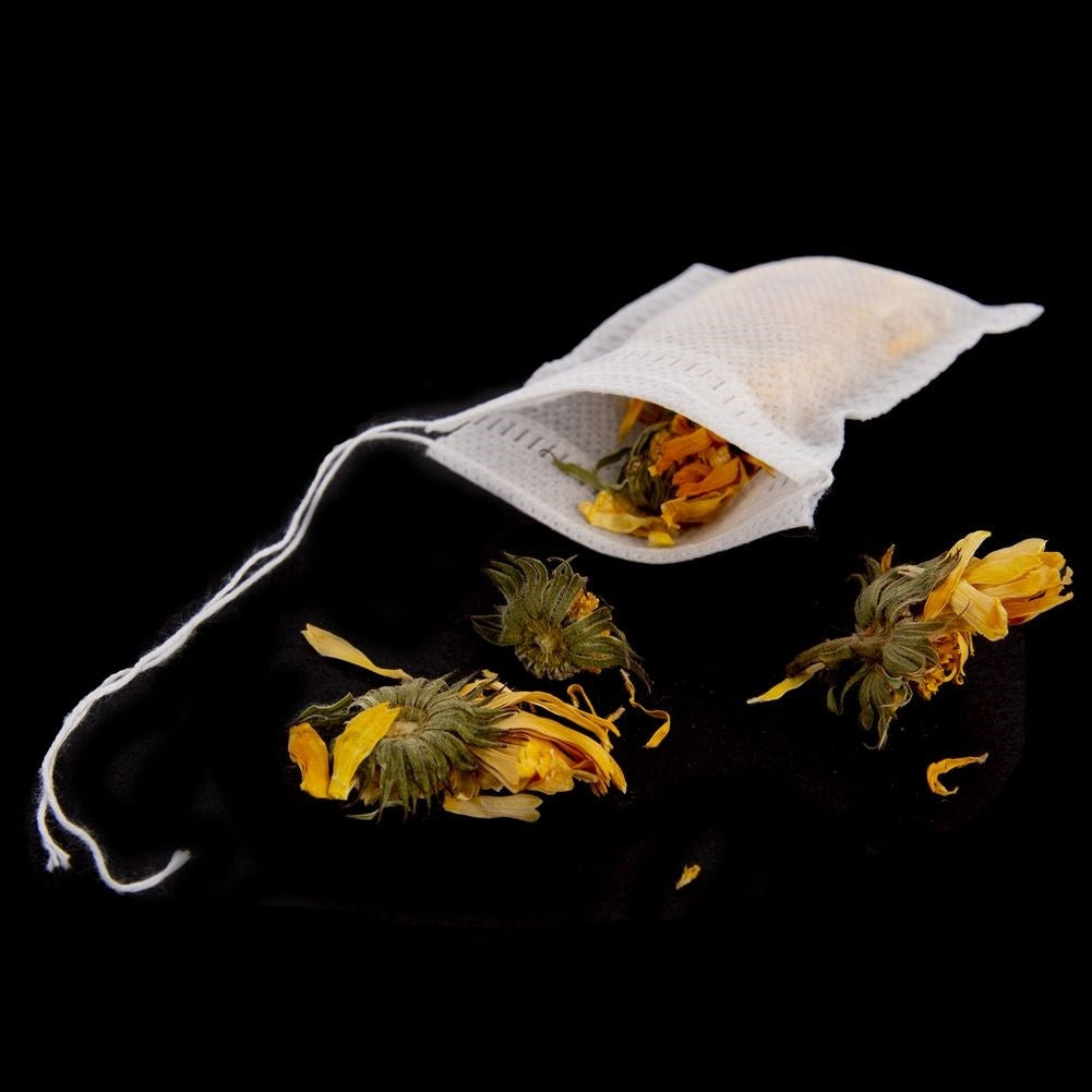 Cloth bags for tea, herbs & coffee - 50 in a dispenser box