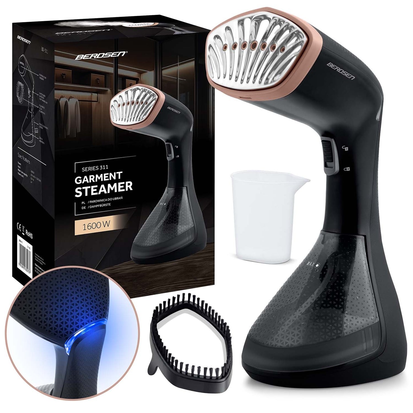 Clothes Steamer 1600W, 230ml Water Tank