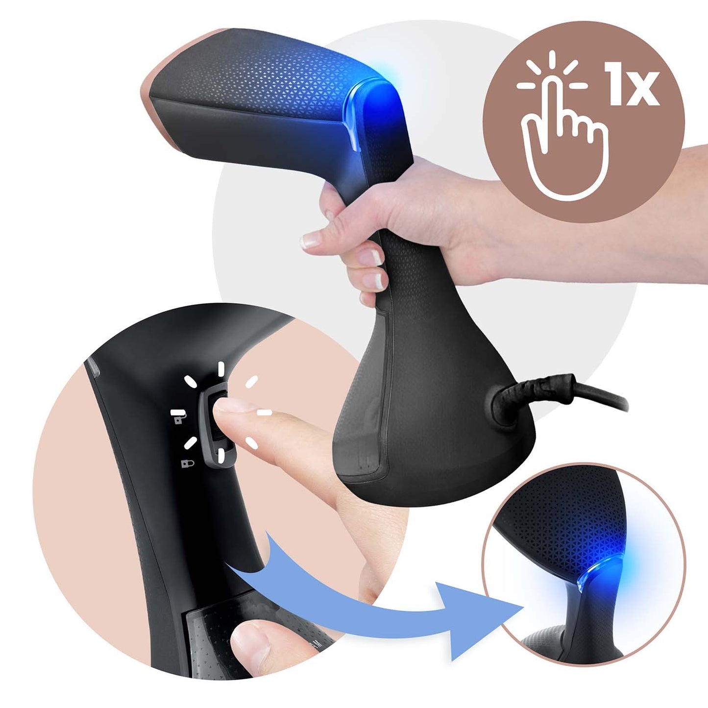 Clothes Steamer 1600W, 230ml Water Tank