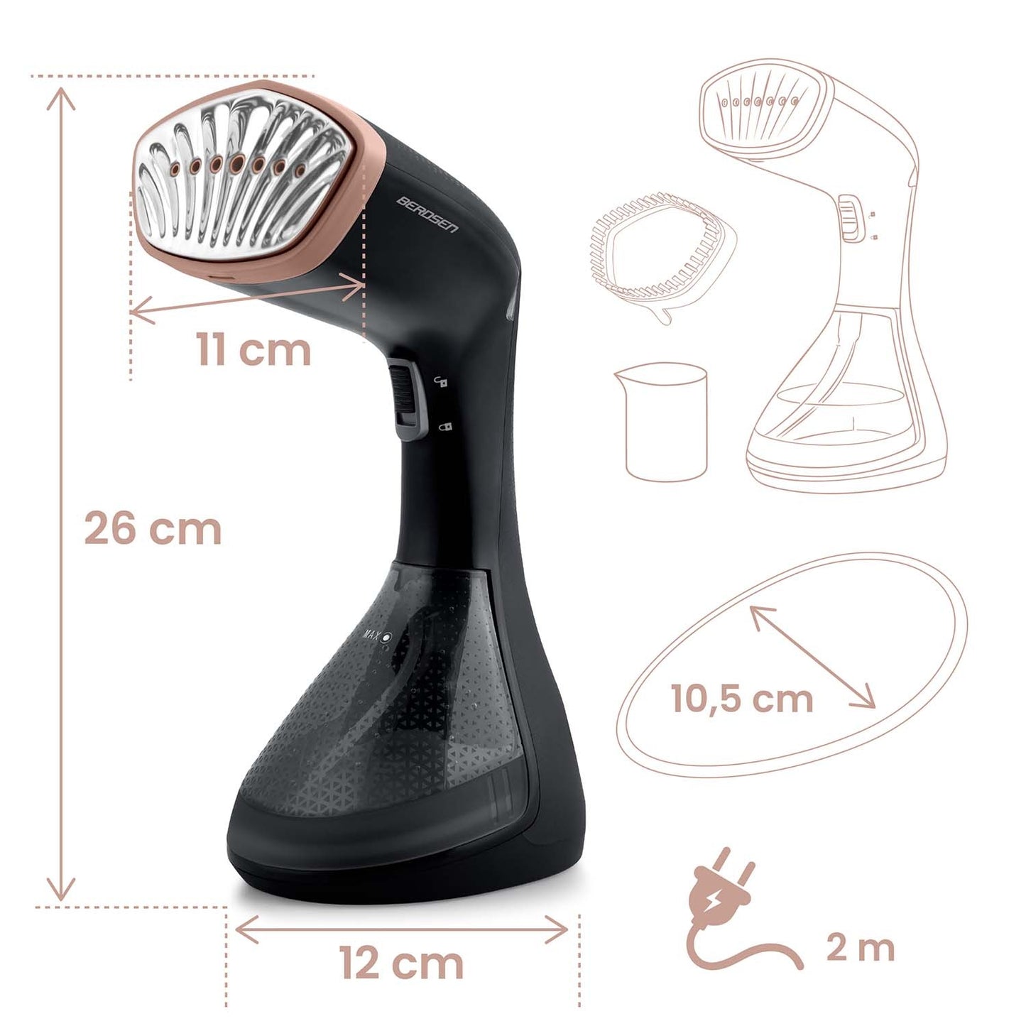 Clothes Steamer 1600W, 230ml Water Tank