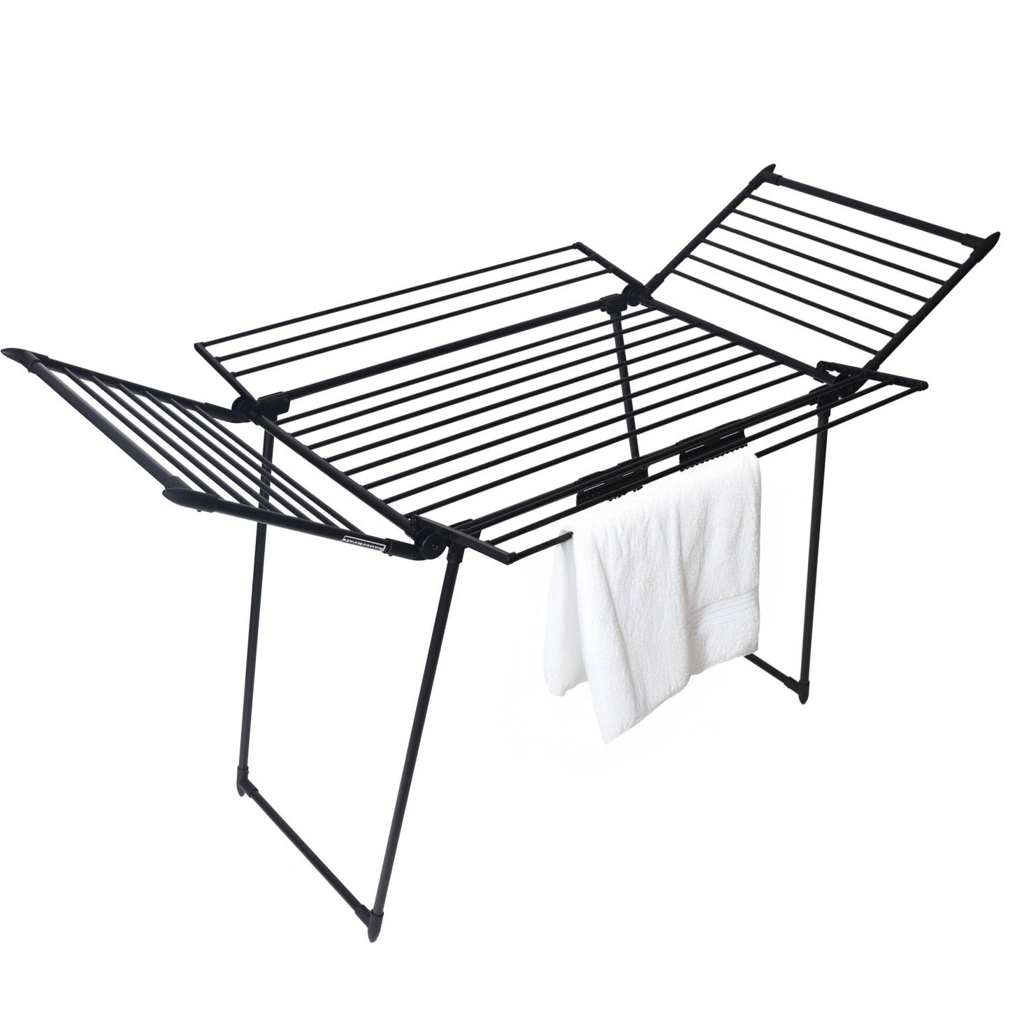 Clothes drying rack, standing, balcony, 25 meters, black