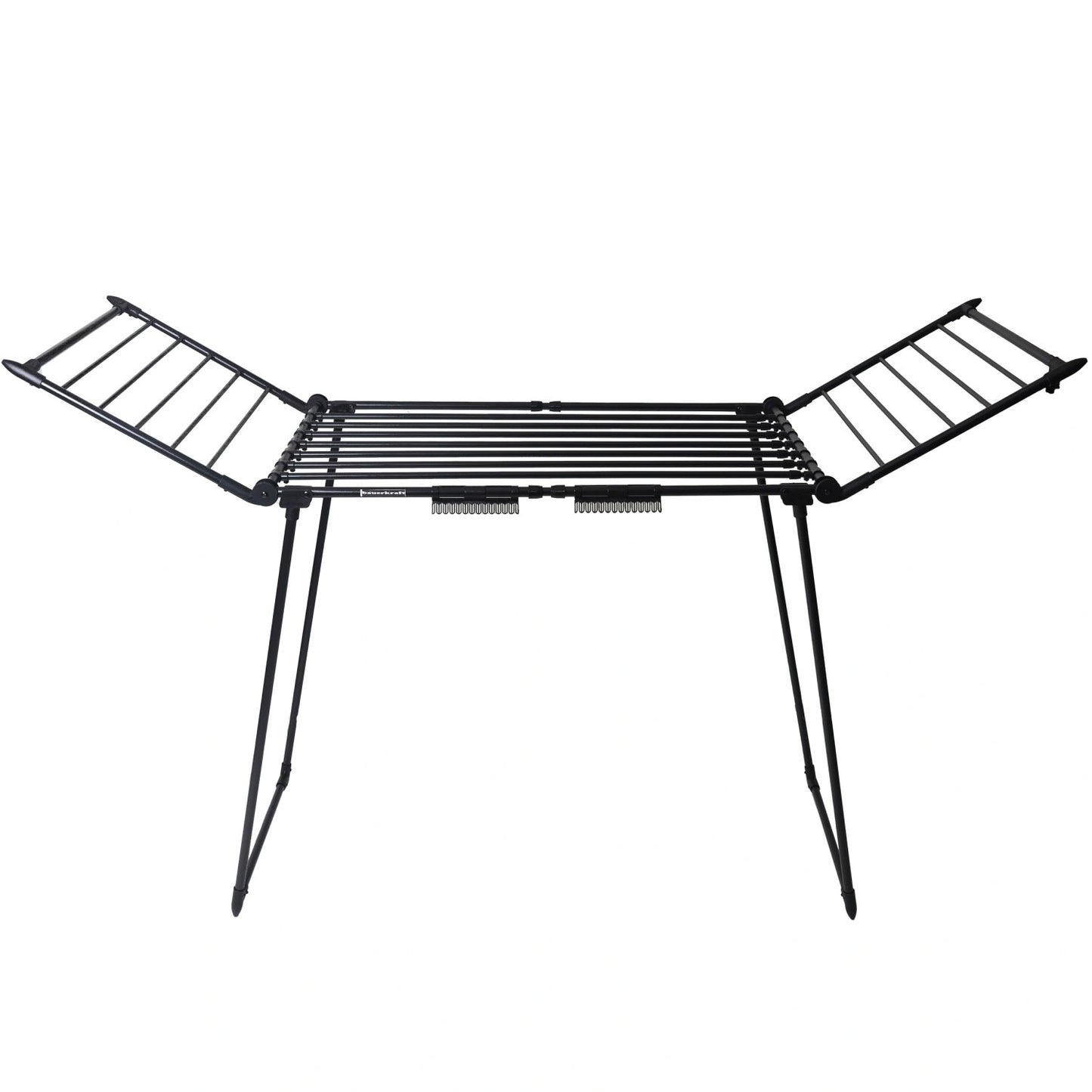 Clothes drying rack, standing, extendable, for balcony, 27 meters, black