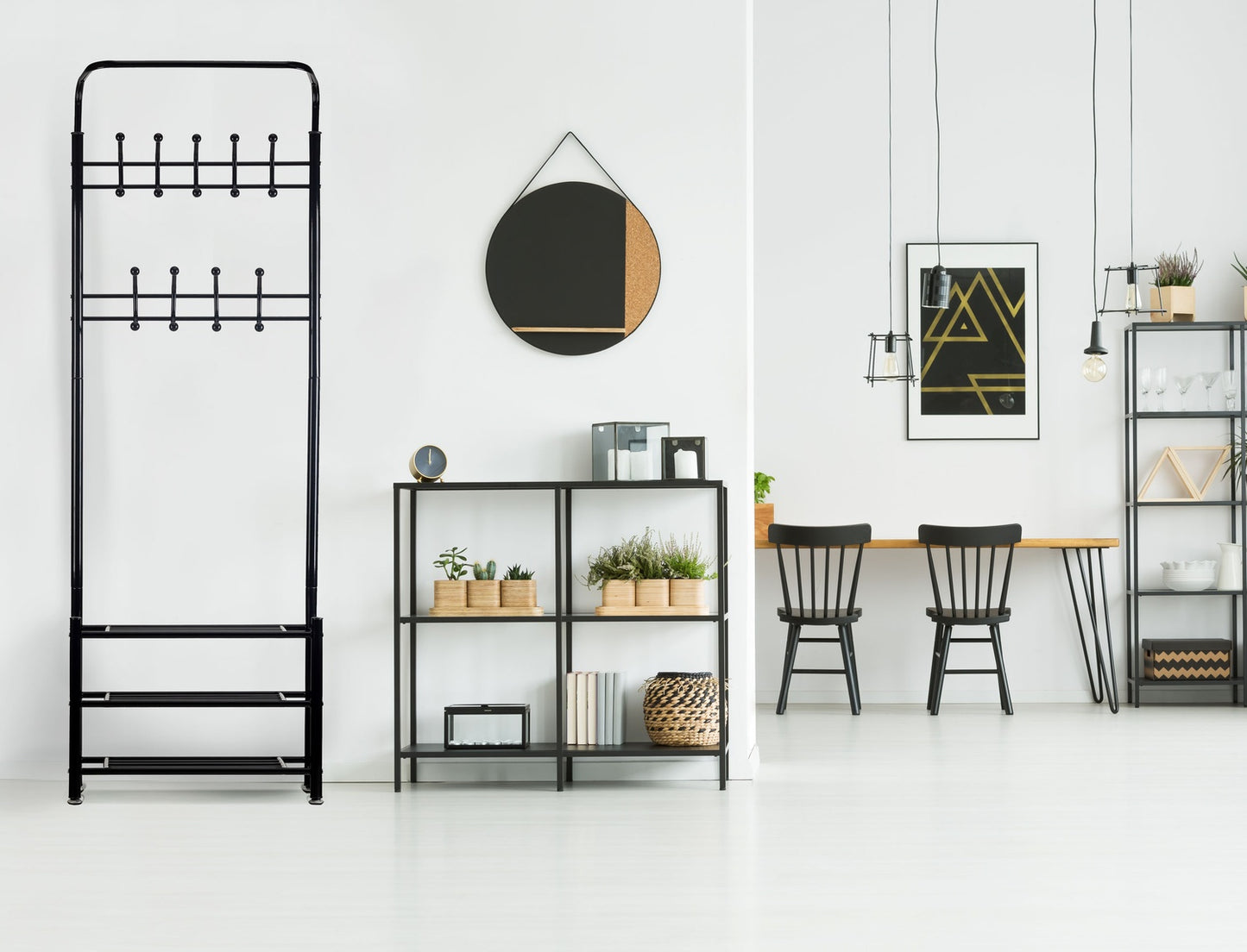 Clothes hanger + cabinet, shelf, shoe shelf ModernHome