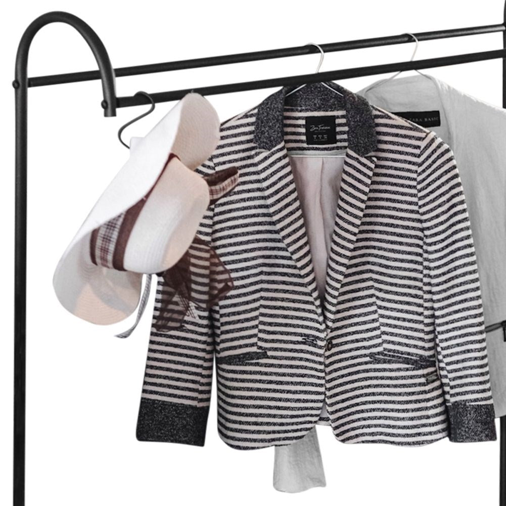 Clothes rail with shoe shelf - Metal & MDF for Home & Office