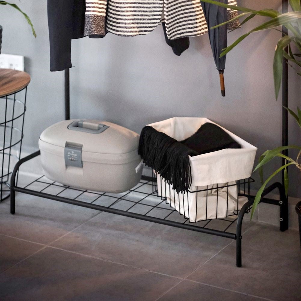 Clothes rail with shoe shelf - Metal & MDF for Home & Office