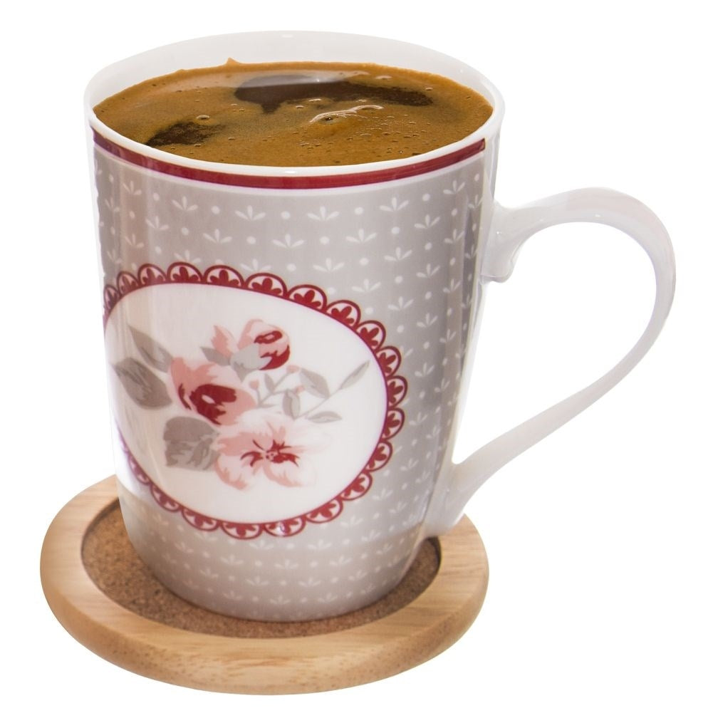 Coasters in wood and cork for cups, mugs and glasses