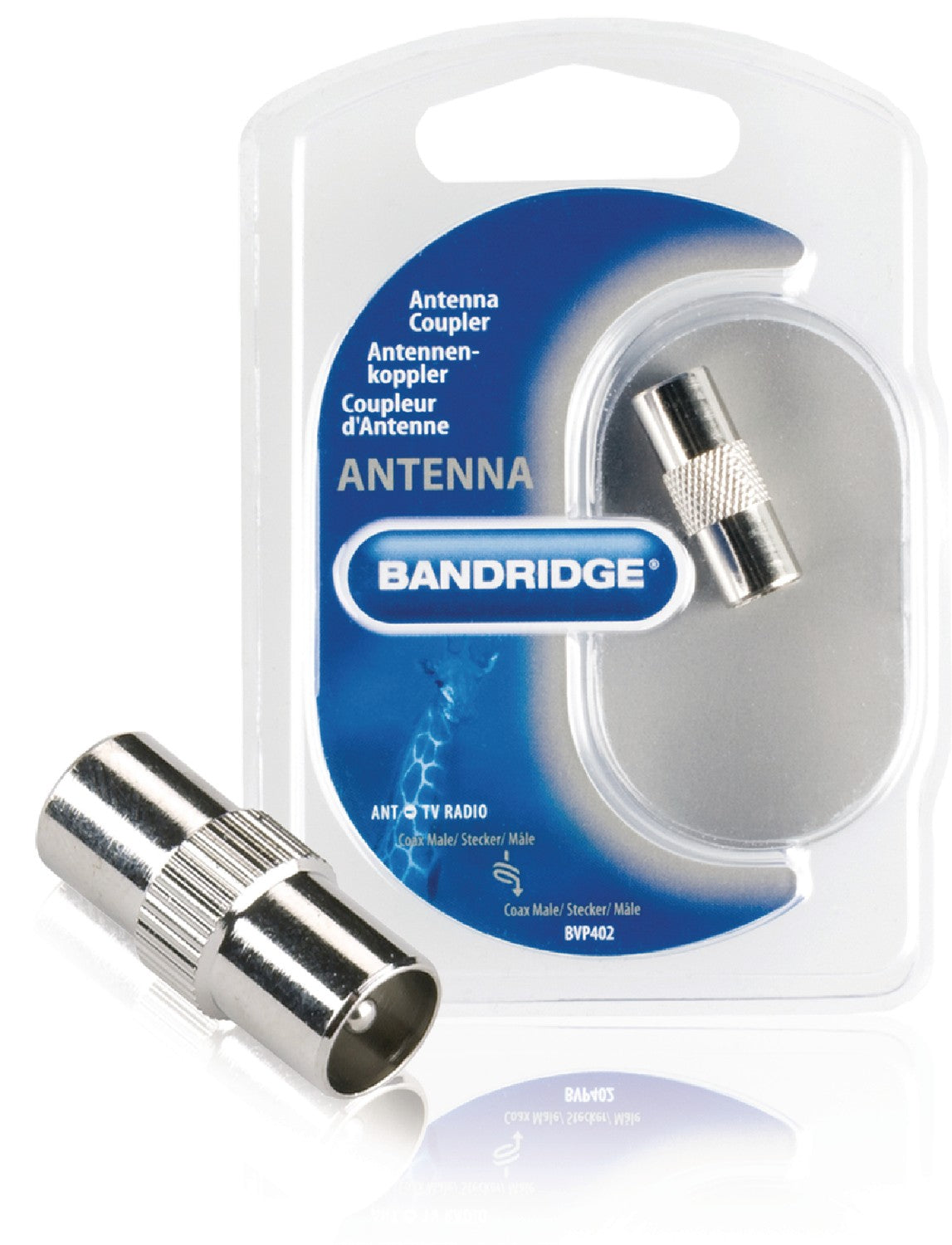 Coax Adapter Coax Male - Coax Male Silver