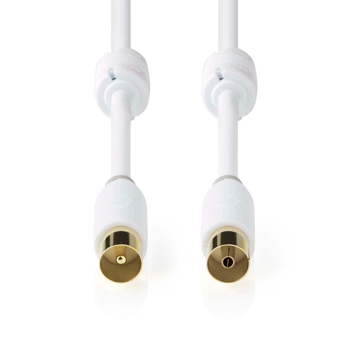 Coaxial cable | IEC (Coax) Male | IEC (Coax) Female | Gold Plated | 100dB | 75 Ohm | Double Shielded | 2.00 m | Round | PVC | White | Box