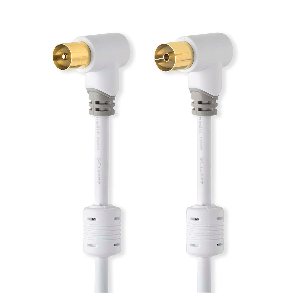 Coaxial cable | IEC (Coax) Male | IEC (Coax) Female | Gold Plated | 100dB | 75 Ohm | Double Shielded | 2.00 m | Round | PVC | White | Box