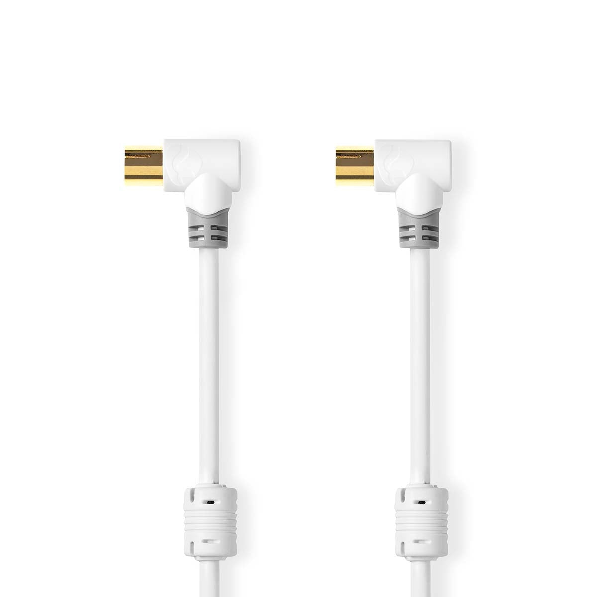 Coaxial cable | IEC (Coax) Male | IEC (Coax) Female | Gold Plated | 100dB | 75 Ohm | Double Shielded | 2.00 m | Round | PVC | White | Box