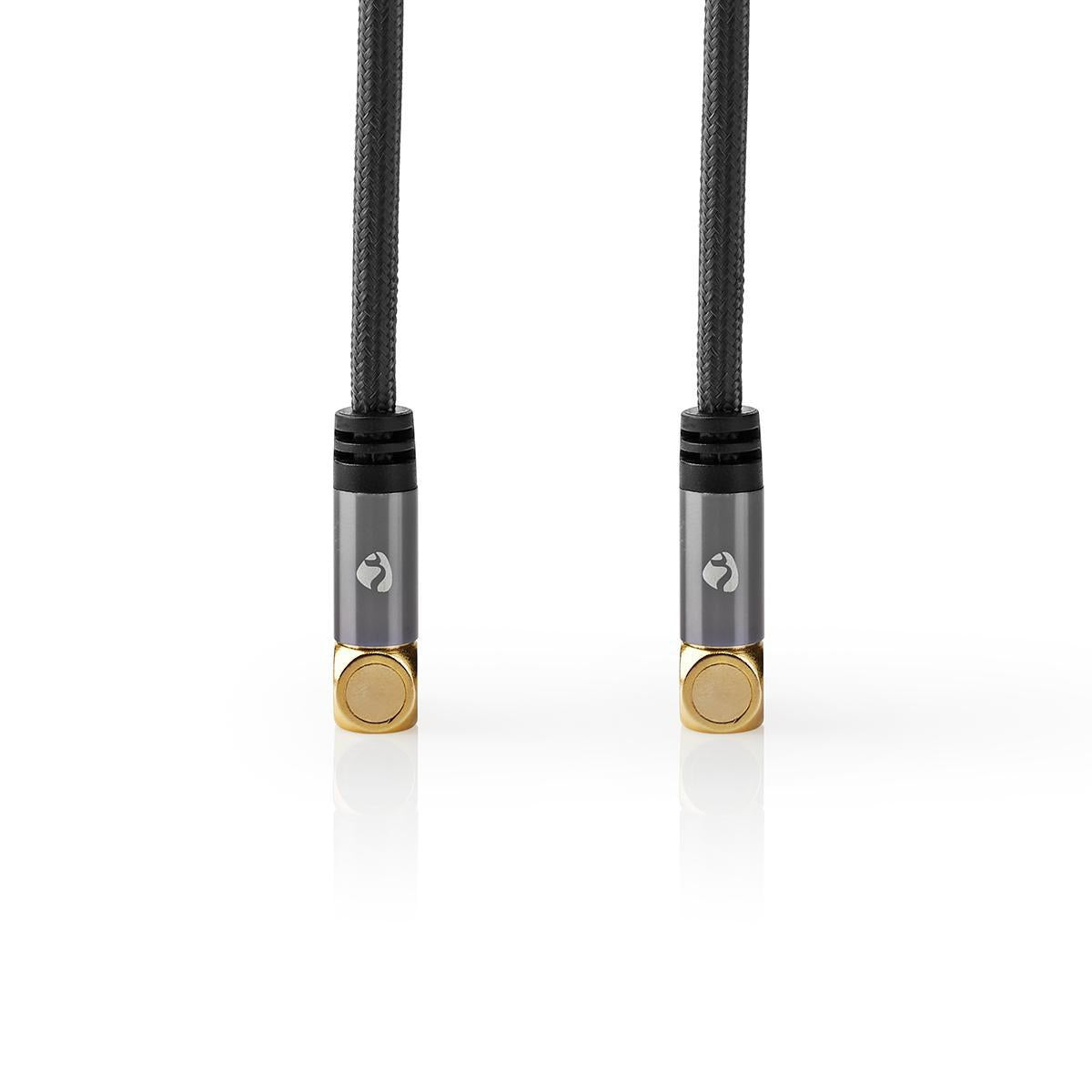 Coaxial cable | IEC (Coax) Male | IEC (Coax) Female | Gold Plated | 75 Ohm | Four Protections | 5.00 m | Round | Cotton | Gray / Gray With Metal | Carton with covered window