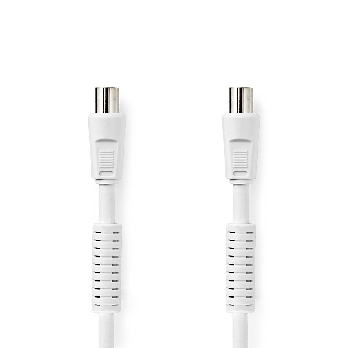 Coaxial cable | IEC (Coax) Male | IEC (Coax) Female | Nickel Plated | 100dB | 75 Ohm | Double Shielded | 2.00 m | Round | PVC | White | Box