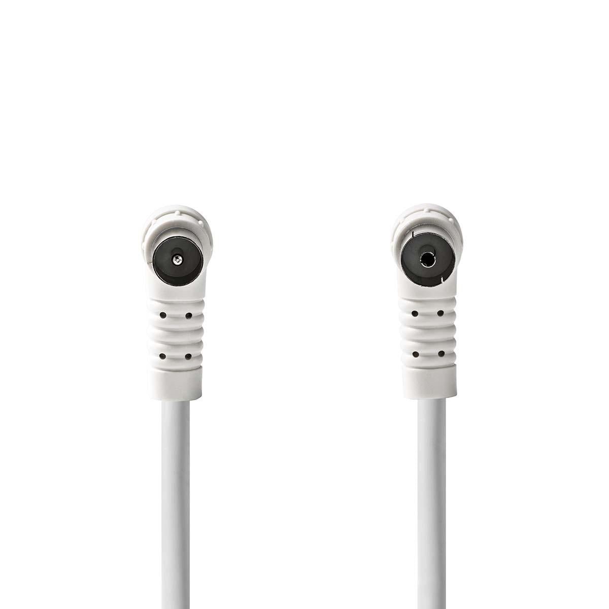 Coaxial cable | IEC (Coax) Male | IEC (Coax) Female | Nickel Plated | 120 dB| 75 Ohm | Four Protections | 10.0 m | Round | PVC | White | Envelope