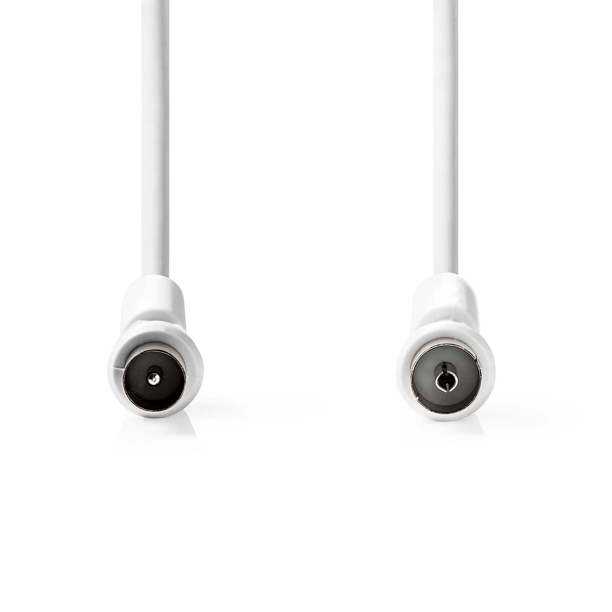 Coaxial cable | IEC (Coax) Male | IEC (Coax) Female | Nickel Plated | 120 dB| 75 Ohm | Four Protections | 2.00 m | Round | PVC | White | Label