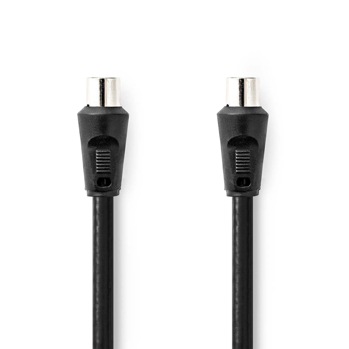 Coaxial cable | IEC (Coax) Male | IEC (Coax) Female | Nickel Plated | 90 dB| 75 Ohm | Double Shielded | 3.00 m | Round | PVC | Black | Envelope