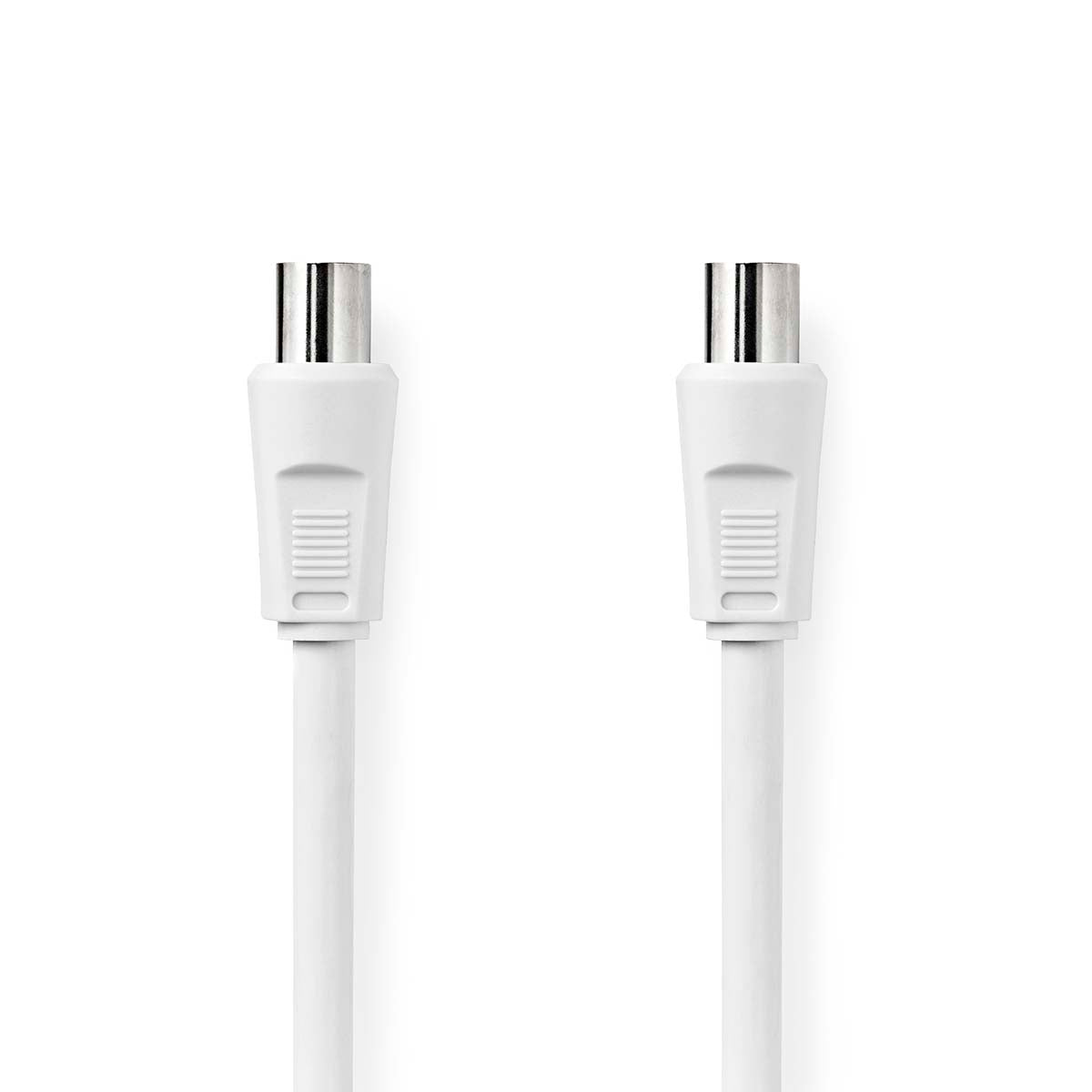 Coaxial cable | IEC (Coax) Male | IEC (Coax) Female | Nickel Plated | 90 dB| 75 Ohm | Double Shielded | 3.00 m | Round | PVC | White | Label