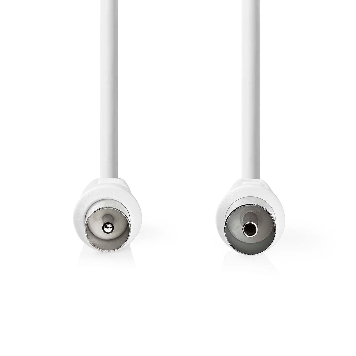Coaxial cable | IEC (Coax) Male | IEC (Coax) Female | Nickel Plated | 90 dB| 75 Ohm | Double Shielded | 3.00 m | Round | PVC | White | Label