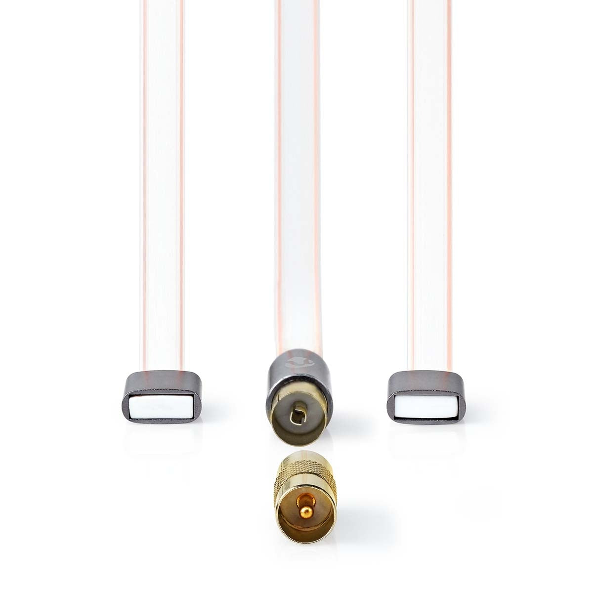 Coaxial cable | IEC (Coax) Male | IEC (Coax) Male | Gold Plated | 50 Ohm | Unprotected | 2.00 m | Flat | PVC | Anthracite | Box