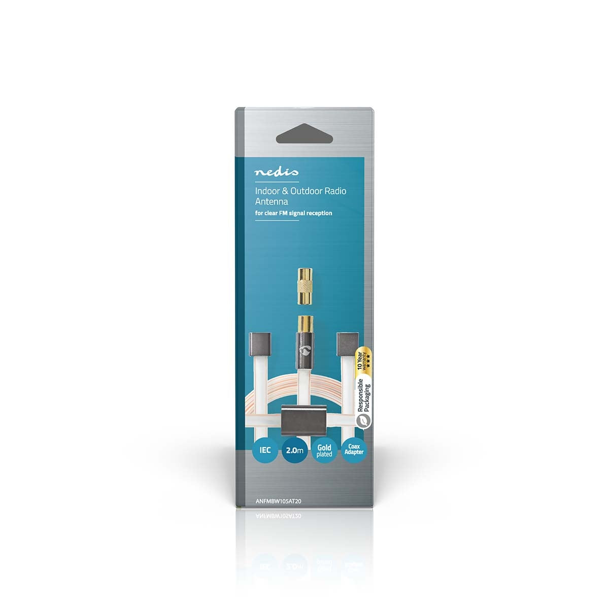 Coaxial cable | IEC (Coax) Male | IEC (Coax) Male | Gold Plated | 50 Ohm | Unprotected | 2.00 m | Flat | PVC | Anthracite | Box