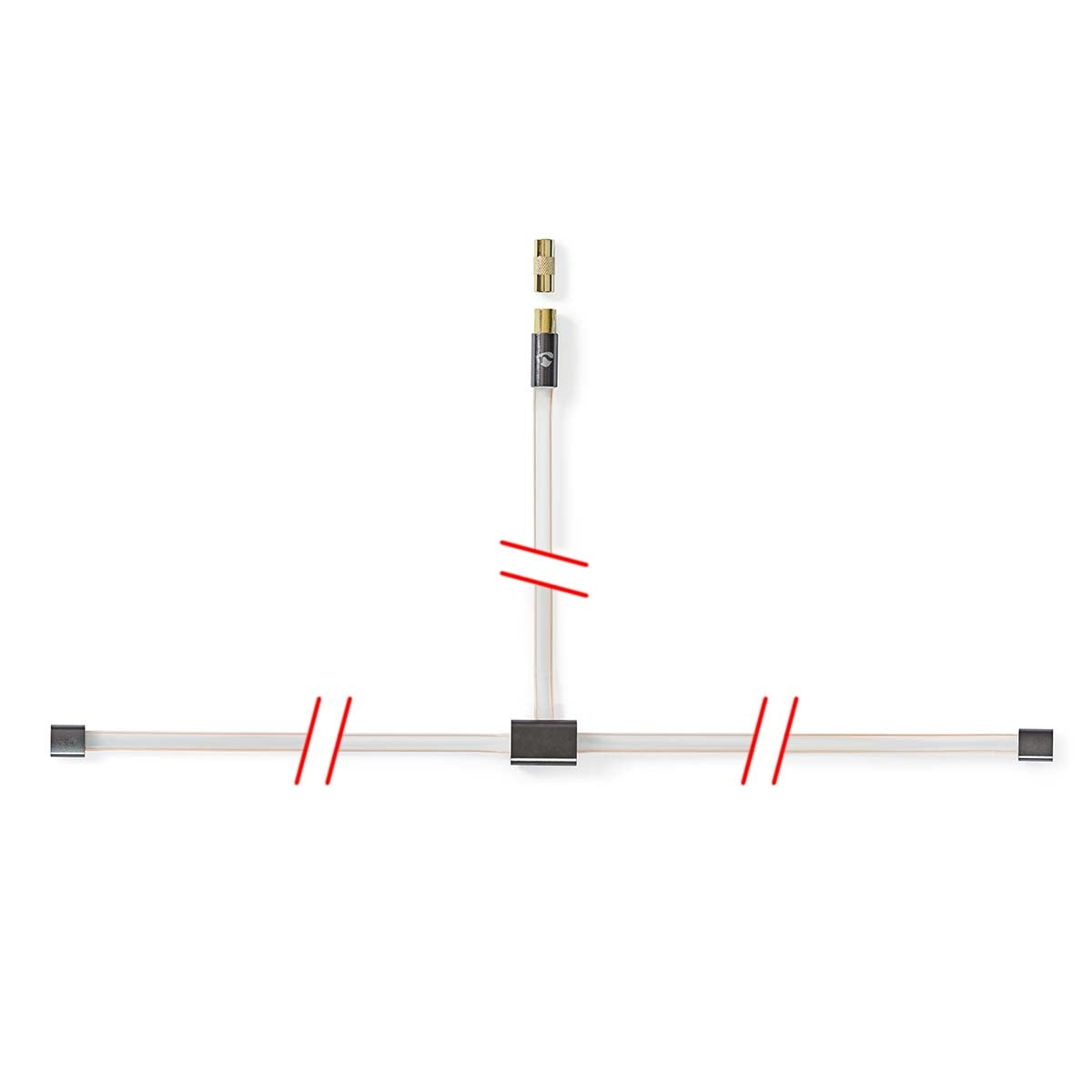 Coaxial cable | IEC (Coax) Male | IEC (Coax) Male | Gold Plated | 50 Ohm | Unprotected | 2.00 m | Flat | PVC | Anthracite | Box