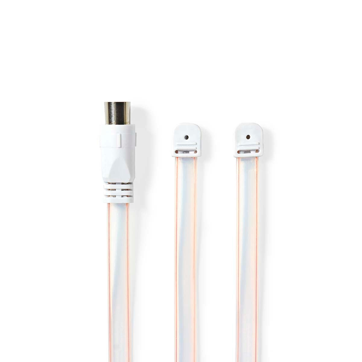 Coaxial cable | IEC (Coax) Male | IEC (Coax) Male | Nickel Plated | 50 Ohm | Unprotected | 1.90 m | Flat | PVC | White | Envelope