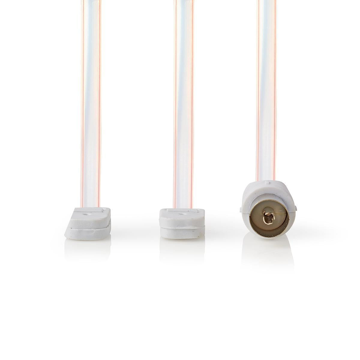 Coaxial cable | IEC (Coax) Male | IEC (Coax) Male | Nickel Plated | 50 Ohm | Unprotected | 1.90 m | Flat | PVC | White | Envelope