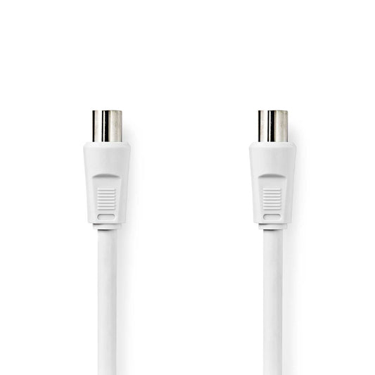 Coaxial cable | IEC (Coax) Male | IEC (Coax) Male | Nickel Plated | 90 dB| 75 Ohm | Double Shielded | 10.0 m | Round | PVC | White | Envelope
