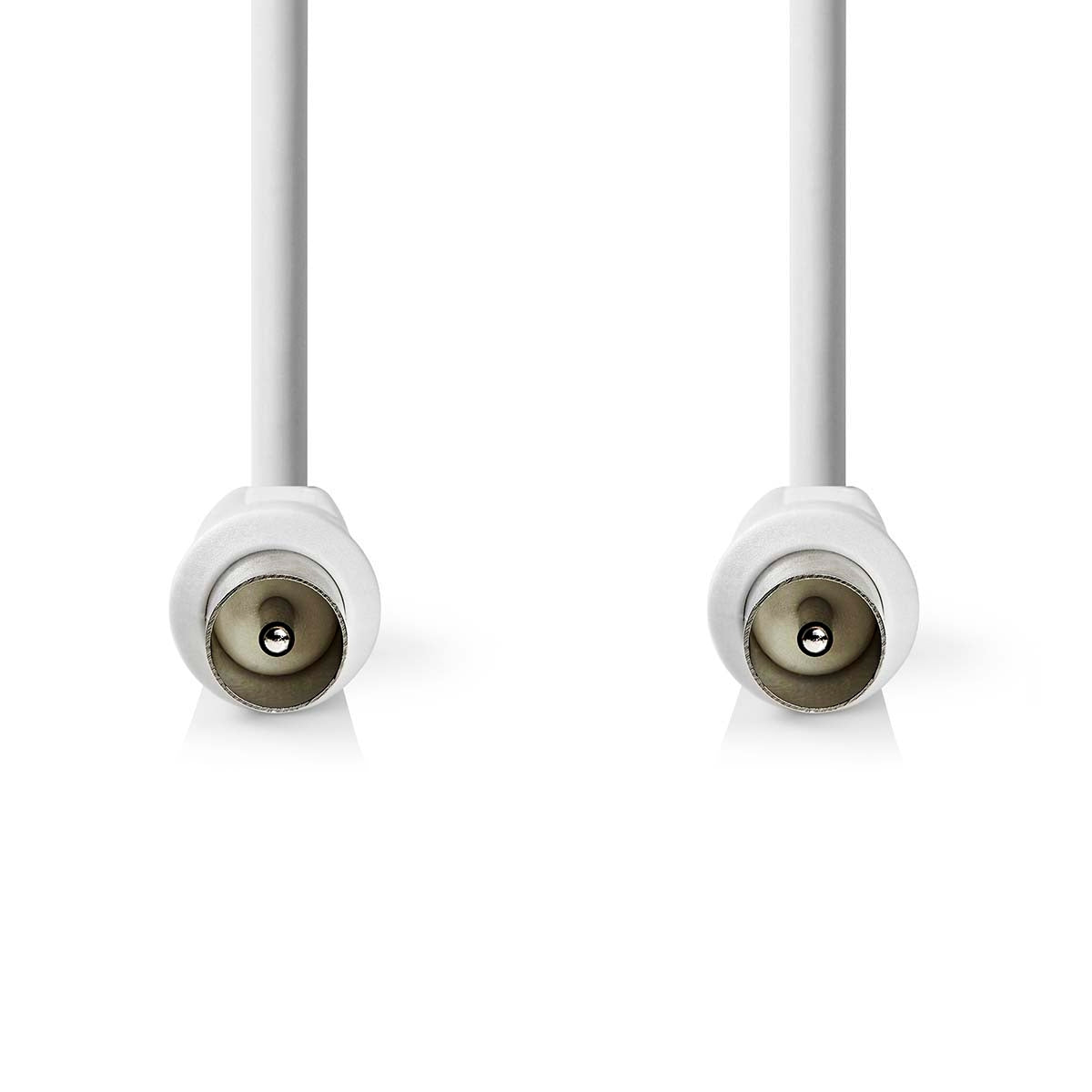 Coaxial cable | IEC (Coax) Male | IEC (Coax) Male | Nickel Plated | 90 dB| 75 Ohm | Double Shielded | 2.00 m | Round | PVC | White | Envelope