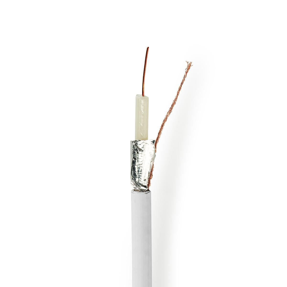 Coaxial cable on Bobin | Coax 12 | 75 Ohm | Double Shielded | ECA | 25.0 m | Coax | PVC | White | Gift box