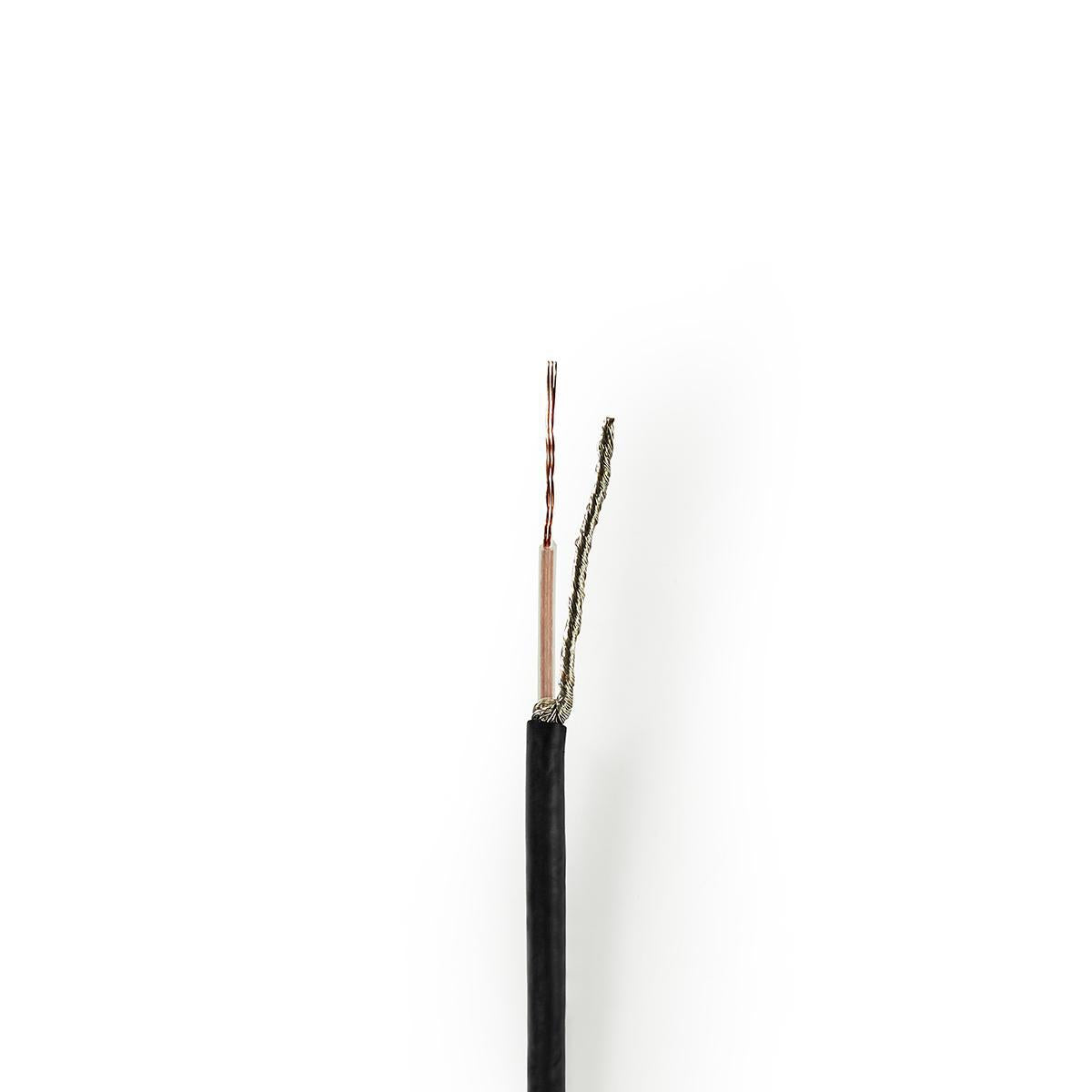 Coaxial cable on Bobin | RG174 | 50 Ohm | Single shell protection | ECA | 25.0 m | Coax | PVC | Black | Gift box