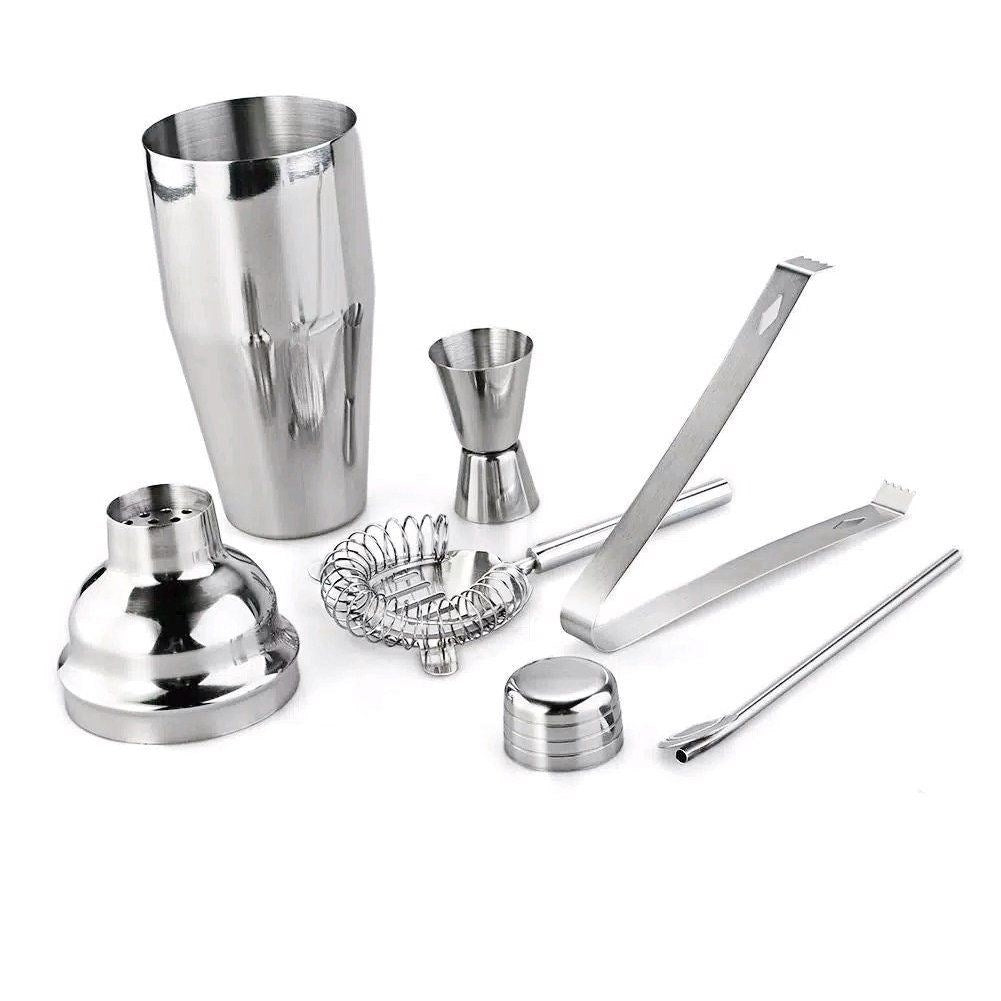 Cocktail set in stainless steel for drinks and fruit desserts
