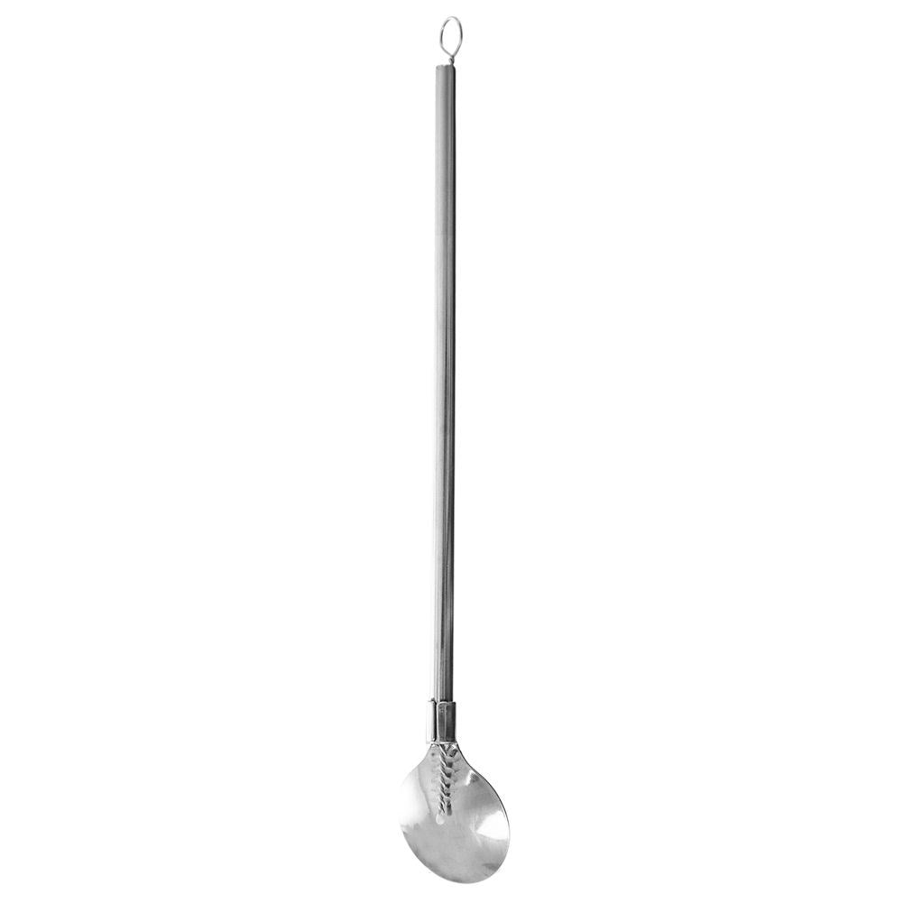 Cocktail spoons with straw, steel, 3 pieces