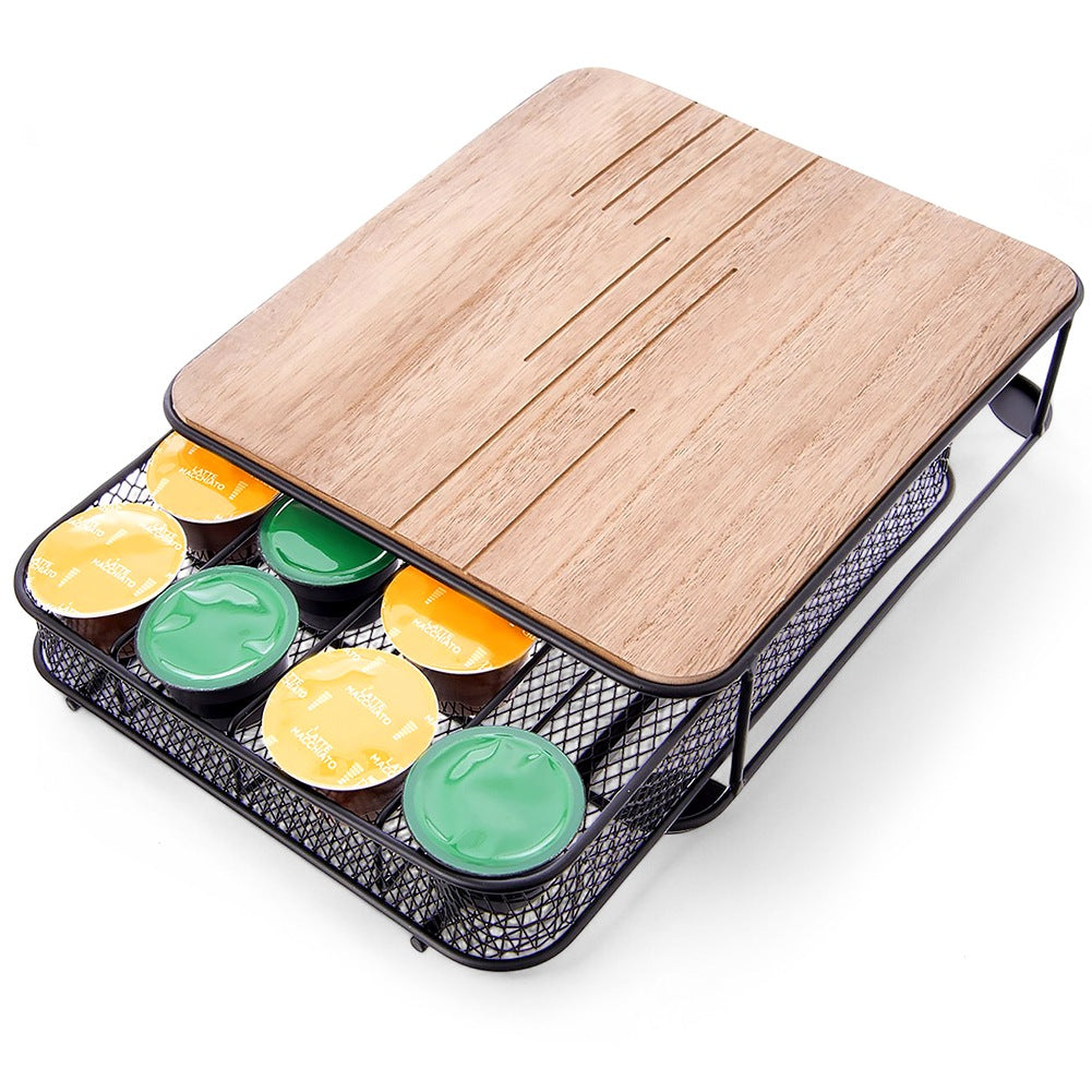 Coffee Capsule Organizer, Metal, Black