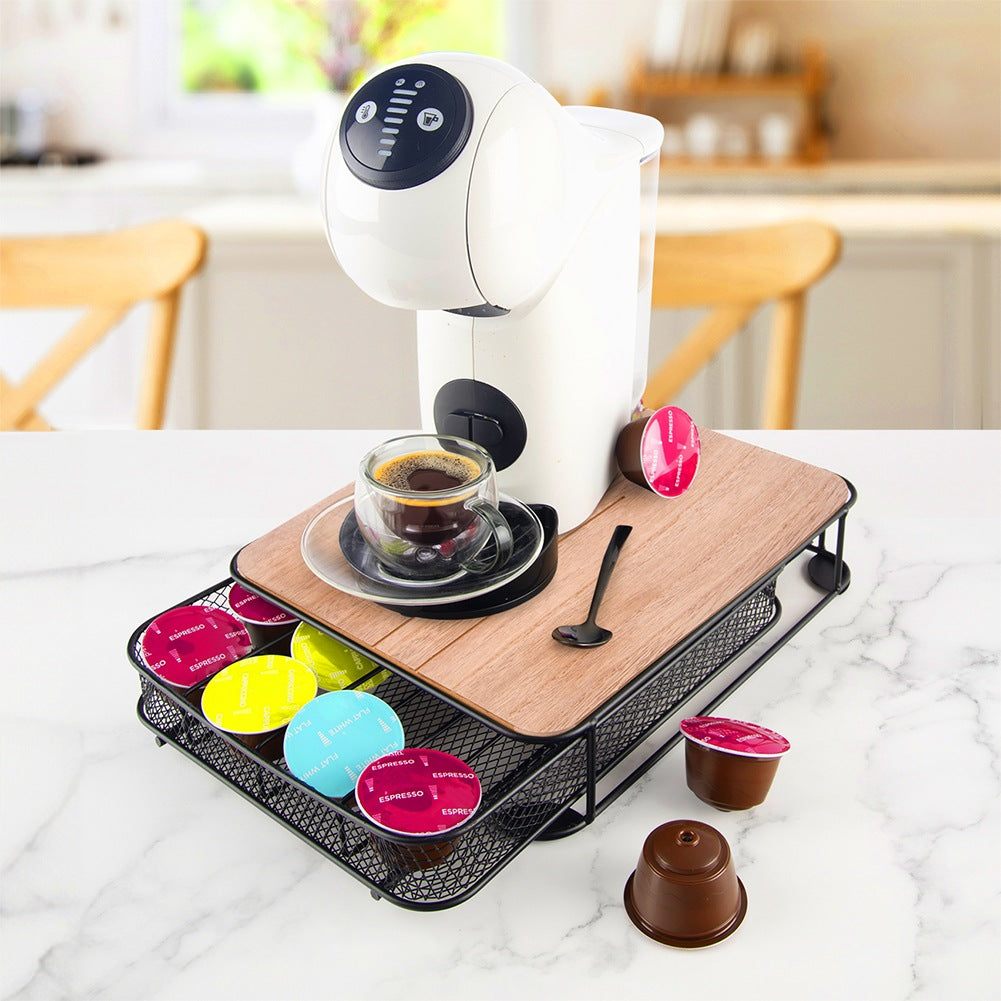 Coffee Capsule Organizer, Metal, Black