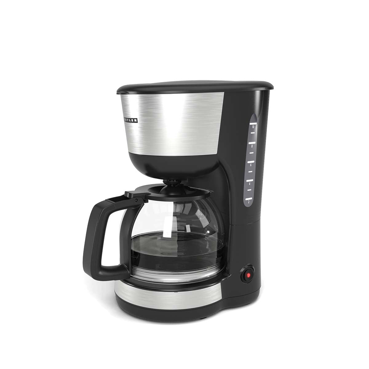 Coffee Maker, 1.25L, 1000W, 10 Cups, Black/Stainless Steel