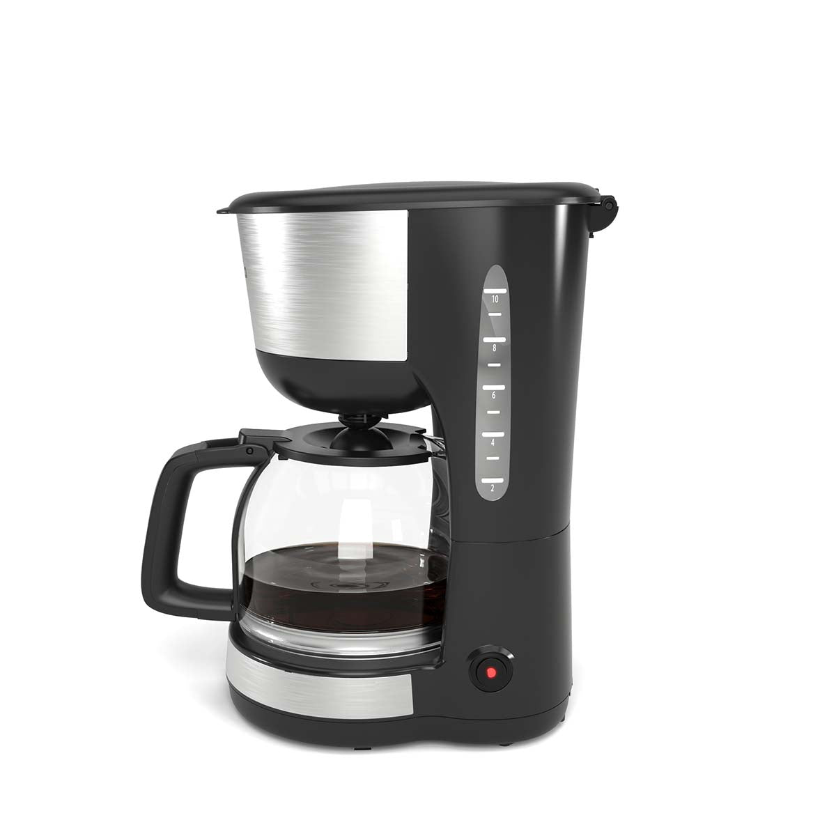 Coffee Maker, 1.25L, 1000W, 10 Cups, Black/Stainless Steel