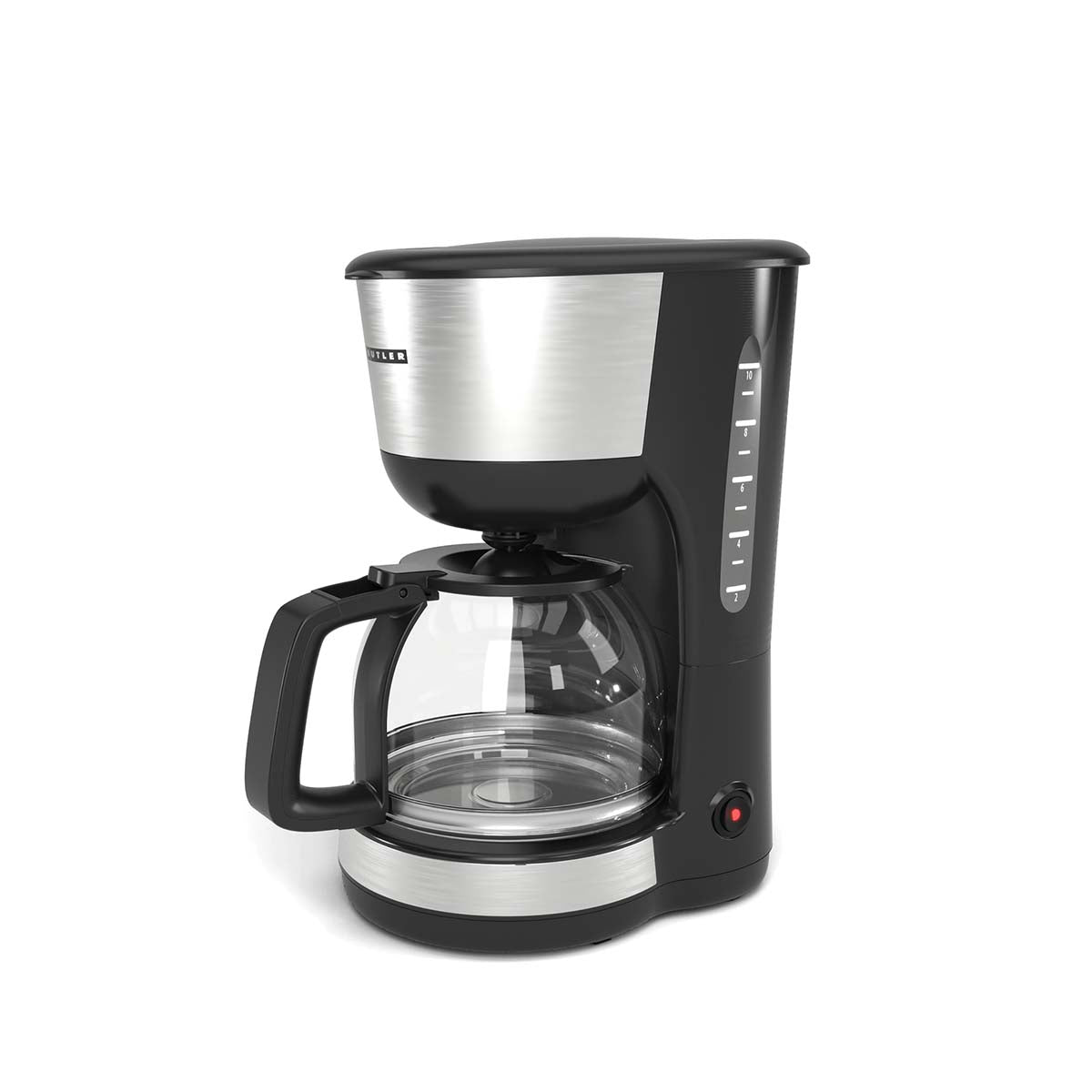 Coffee Maker, 1.25L, 1000W, 10 Cups, Black/Stainless Steel