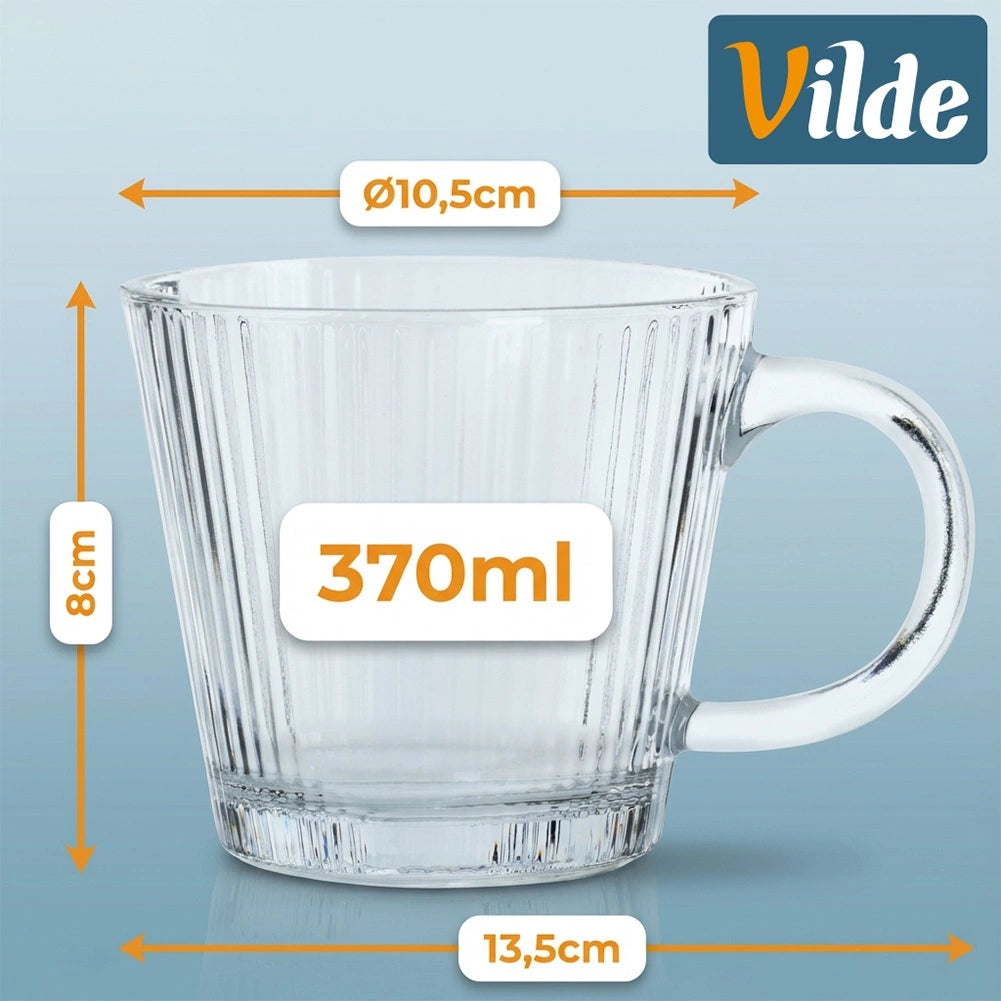 Coffee & Tea Glasses Set, 370ml, 6 Pieces