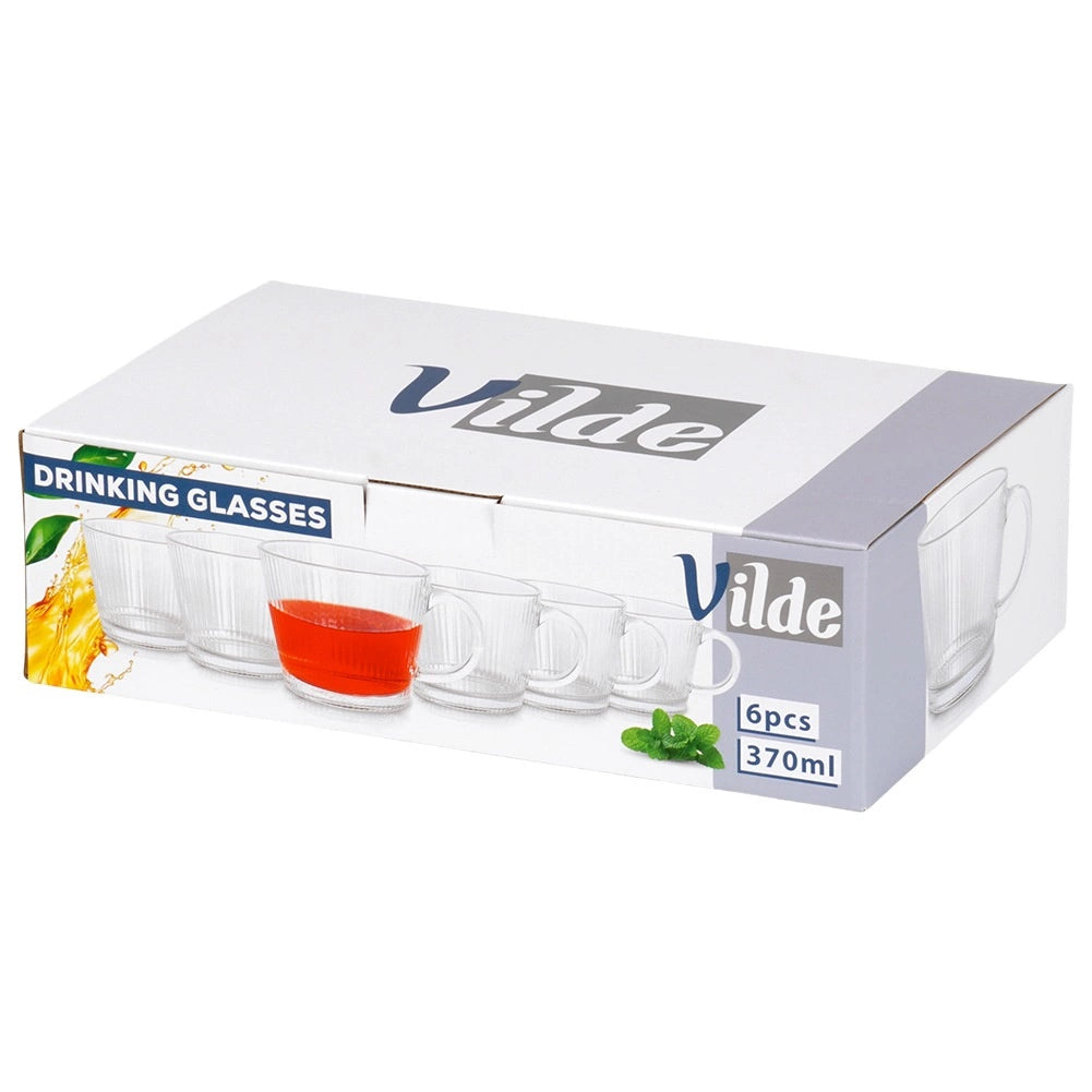 Coffee & Tea Glasses Set, 370ml, 6 Pieces