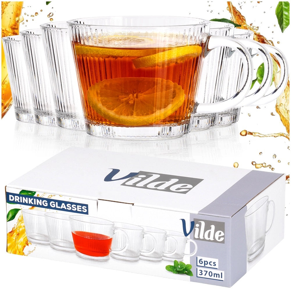 Coffee & Tea Glasses Set, 370ml, 6 Pieces