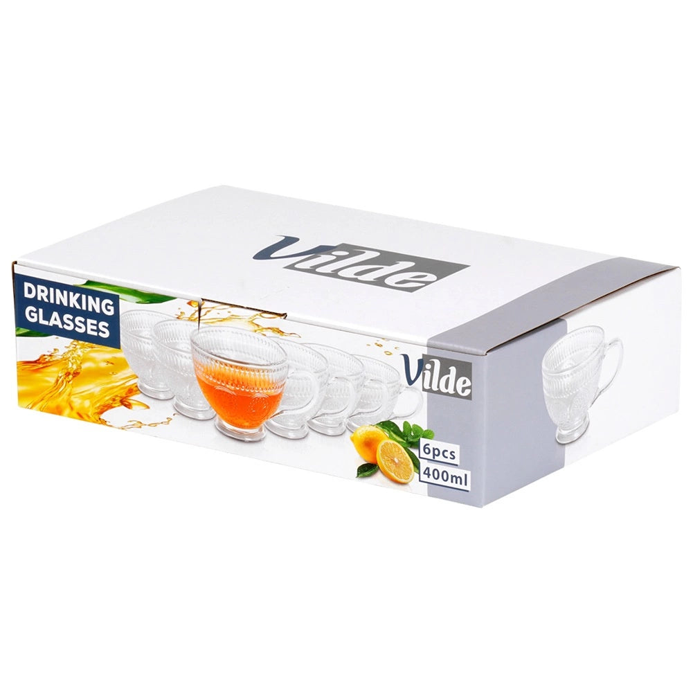 Coffee & Tea Glasses Set, 400ml, 6 Pieces
