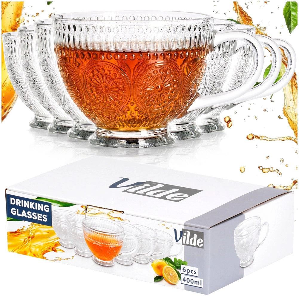 Coffee & Tea Glasses Set, 400ml, 6 Pieces