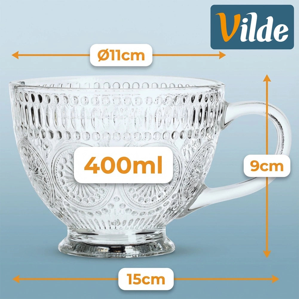 Coffee & Tea Glasses Set, 400ml, 6 Pieces